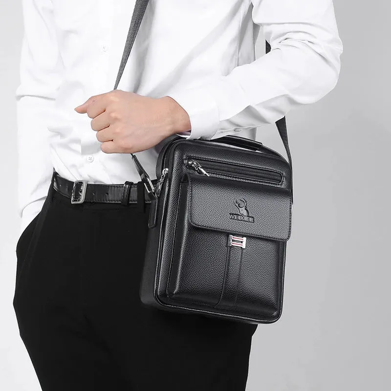 High-Quality Men's Genuine Leather Crossbody Shoulder Bags: Fashionable Business Messenger Bag for Men