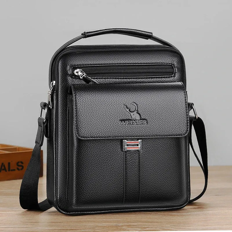 High-Quality Men's Genuine Leather Crossbody Shoulder Bags: Fashionable Business Messenger Bag for Men