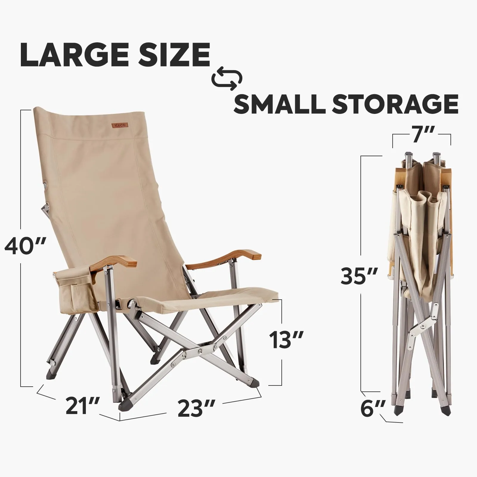 ICECO Patio Combo Hi1600L Folding Camping Chair×2