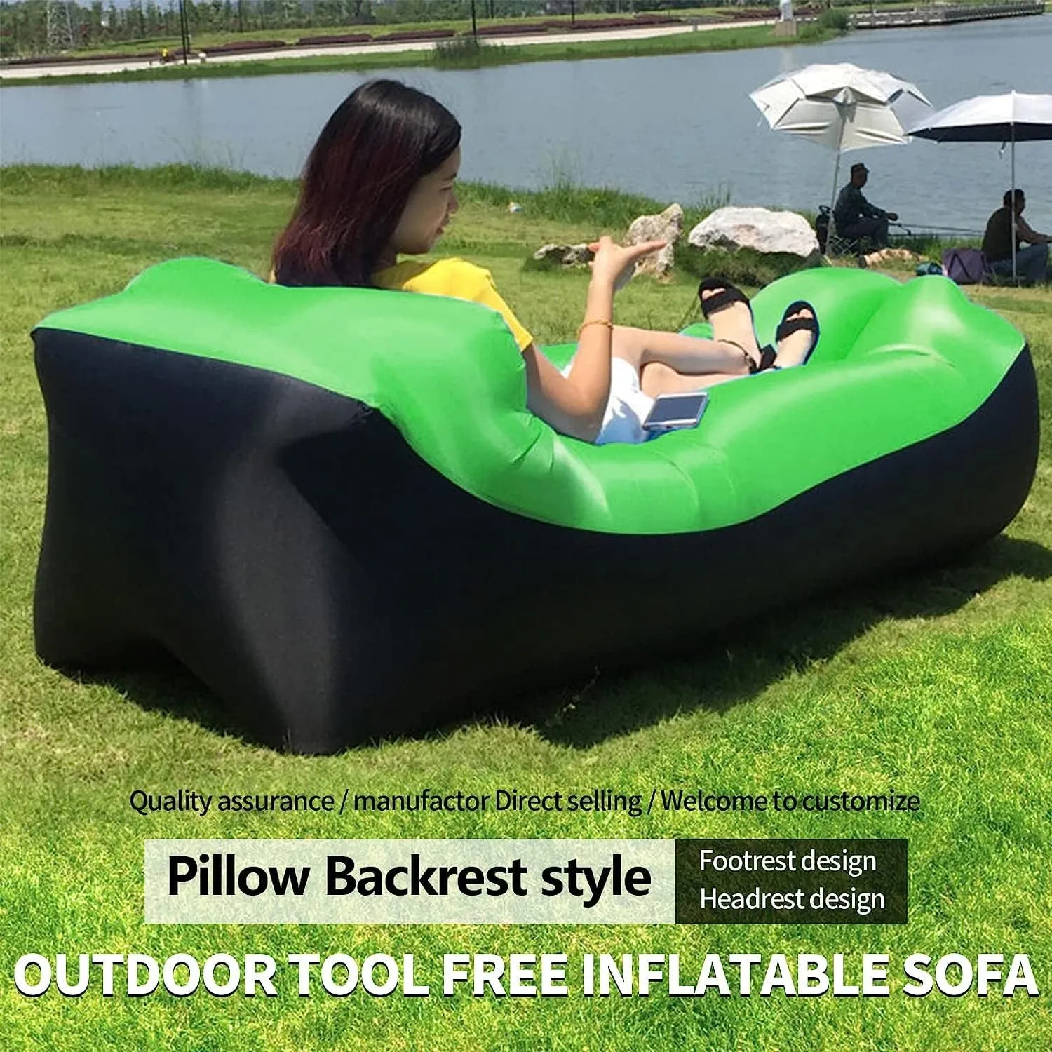 Inflatable Air Lounger with Back Rest