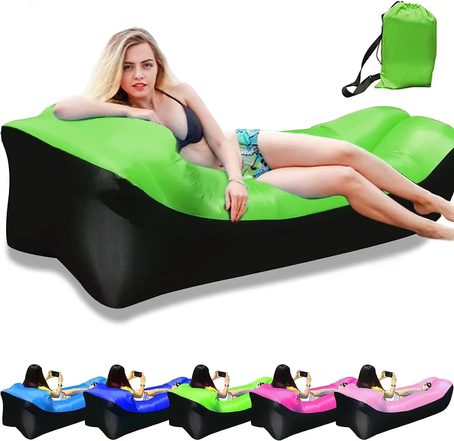 Inflatable Air Lounger with Back Rest