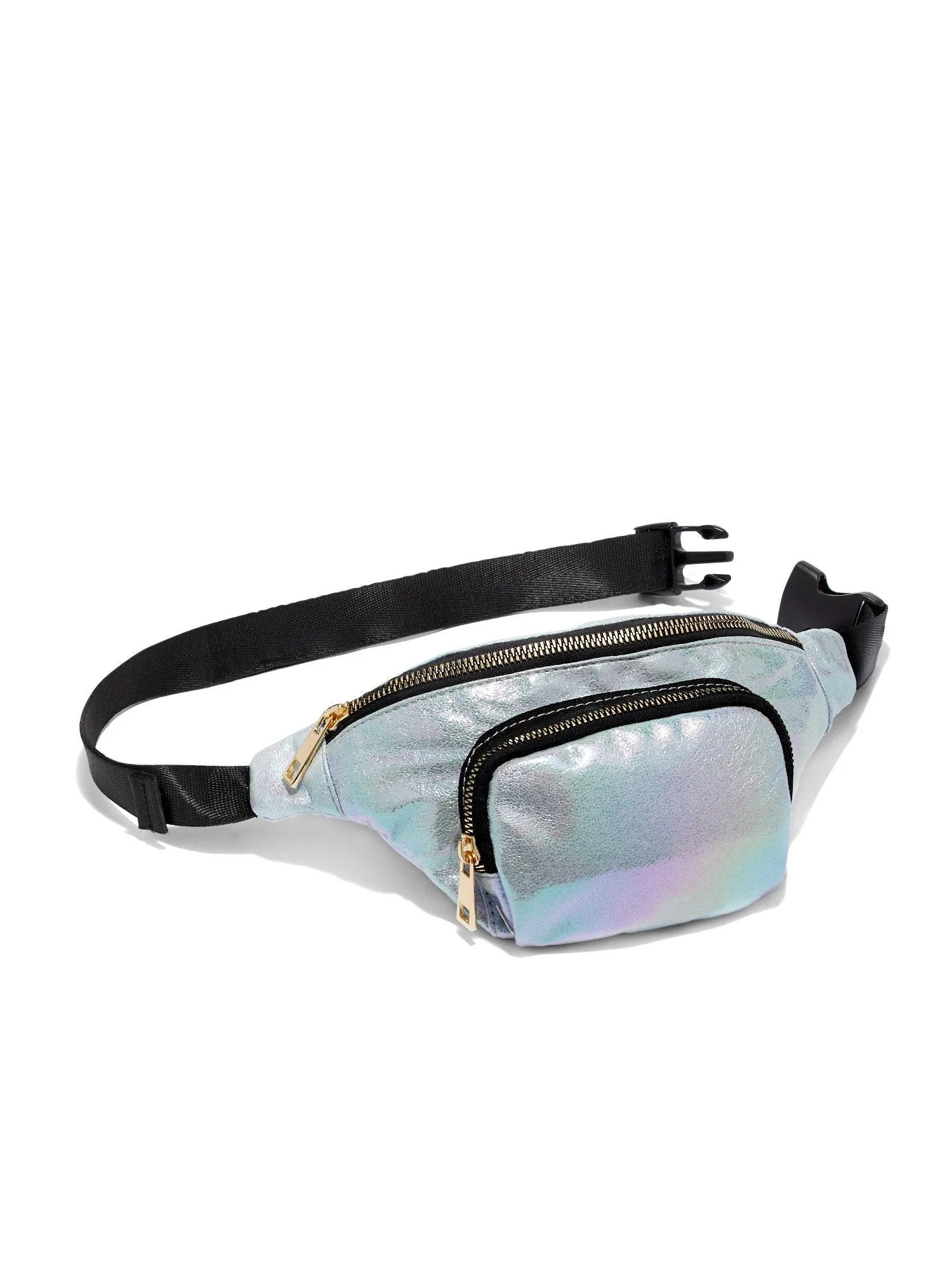 Iridescent Two-Pocket Fanny Pack