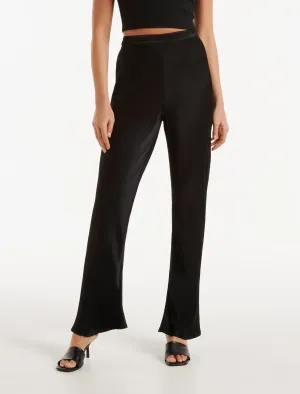 Kaia Satin Slim Flare Pants