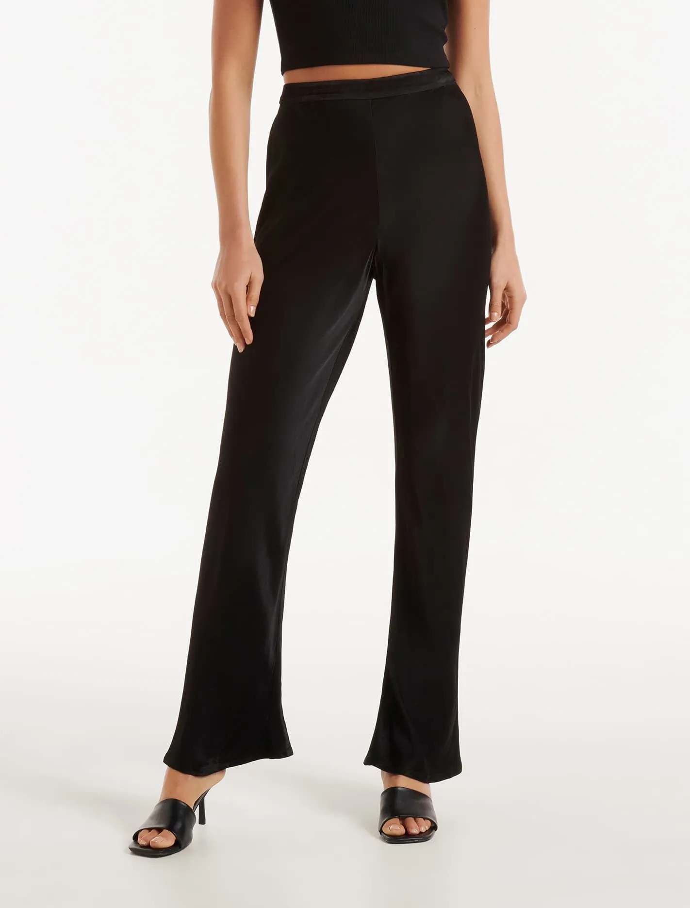 Kaia Satin Slim Flare Pants