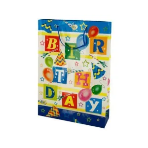 Large Happy Birthday Balloons Gift Bag ( Case of 48 )