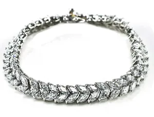 Laurel Petite Cubic Zirconia Leaf Style Bridal Bracelet