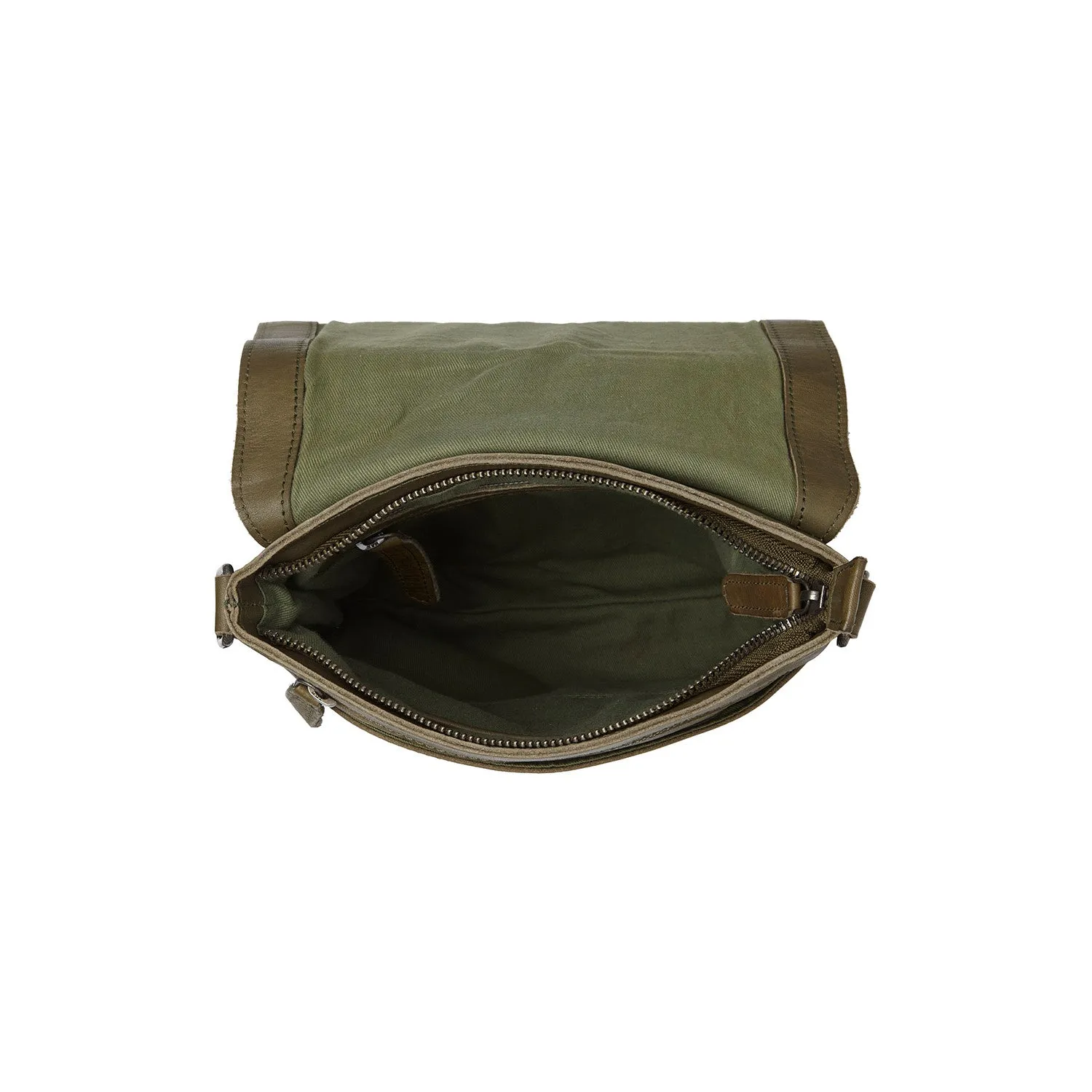 Leather Shoulder Bag Olive Green Duncan