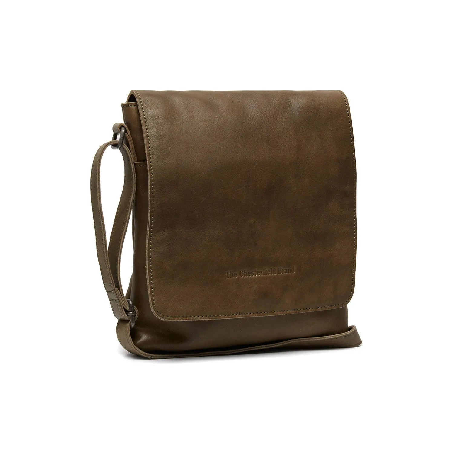 Leather Shoulder Bag Olive Green Duncan