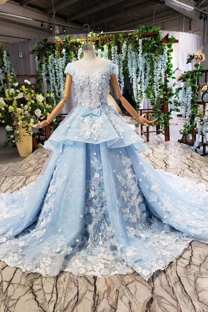 Light Sky Blue Gorgeous Prom Dress WK618