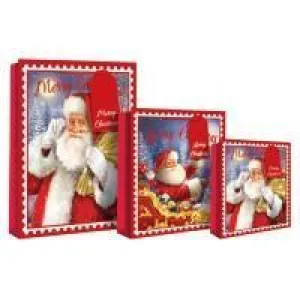 Merry Christmas Design Gift Bag 22 x 10 x 25cm - Santa & Sack Med