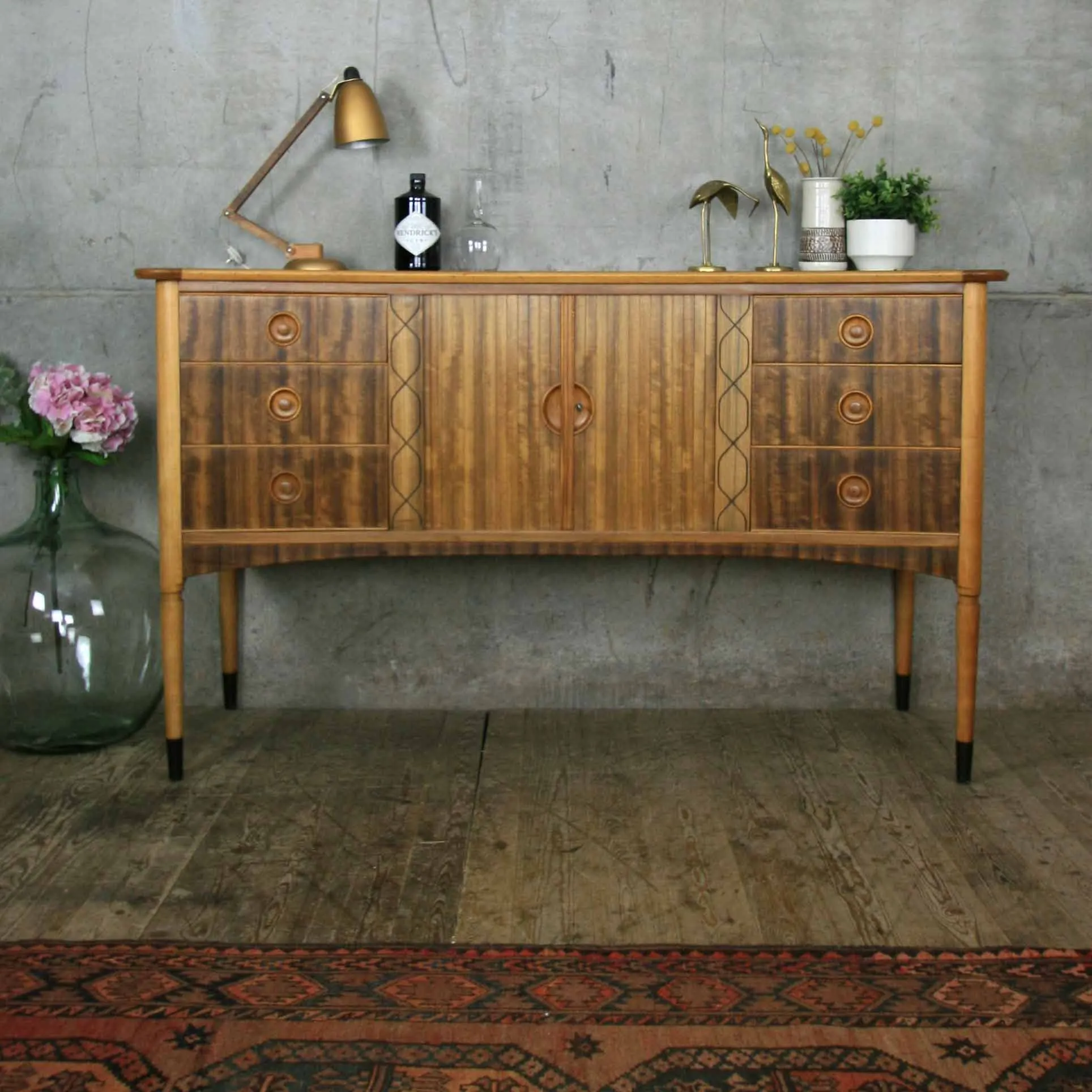 Mid Century Italian Style Walnut Sideboard