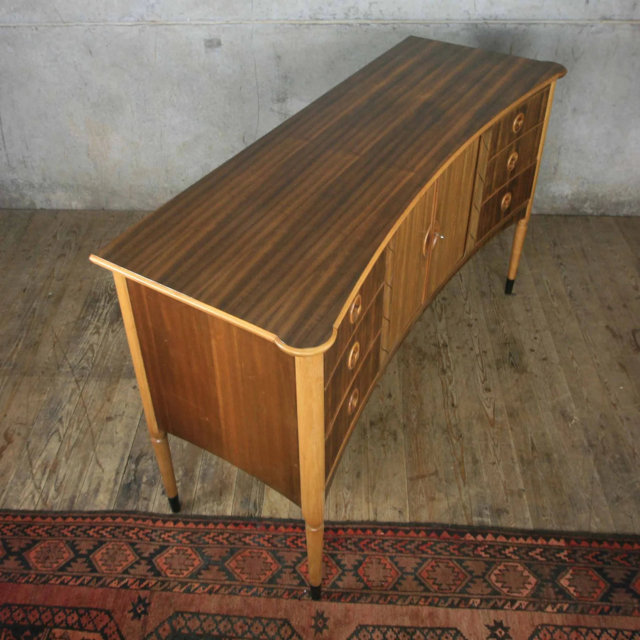 Mid Century Italian Style Walnut Sideboard