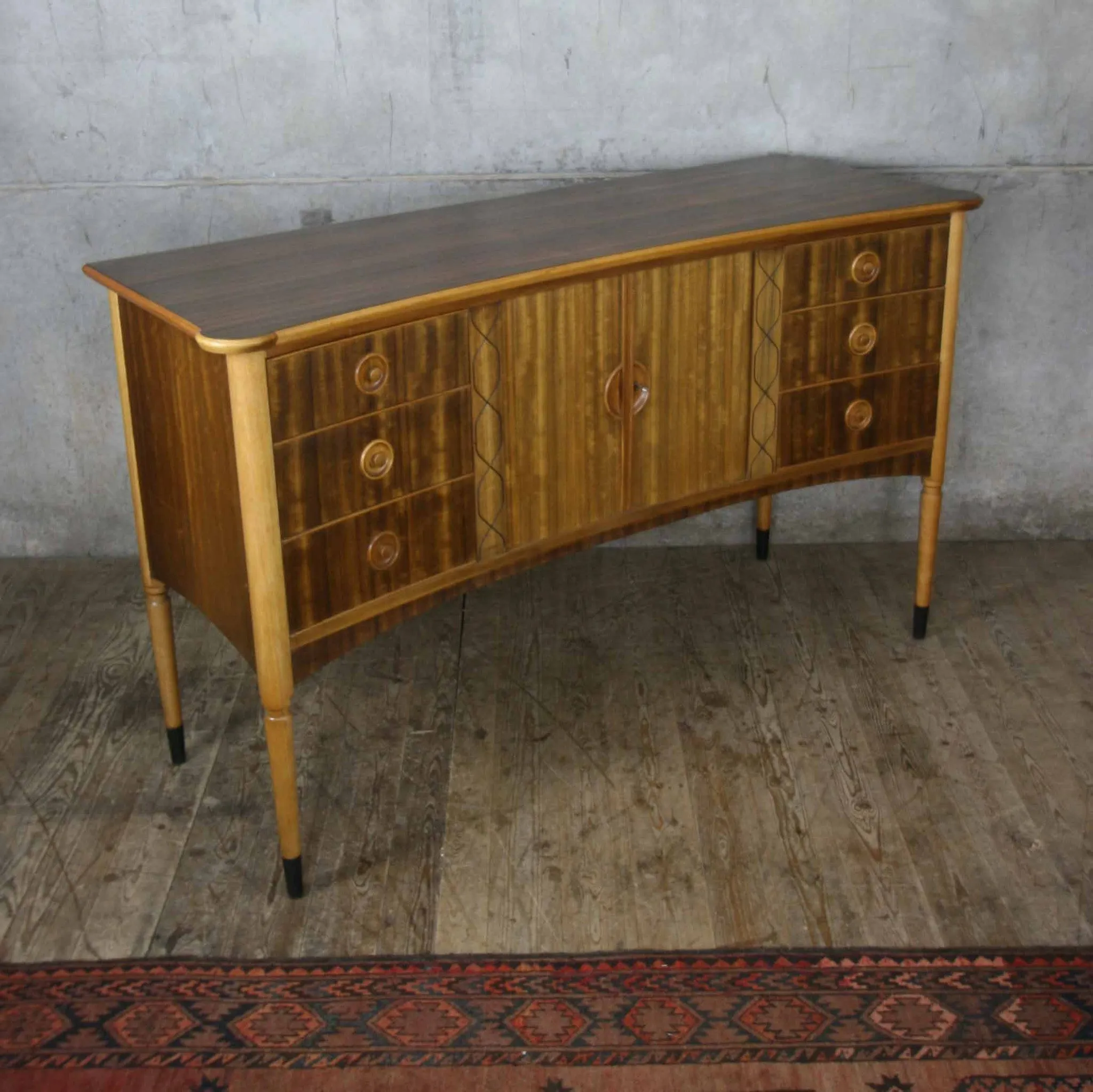 Mid Century Italian Style Walnut Sideboard