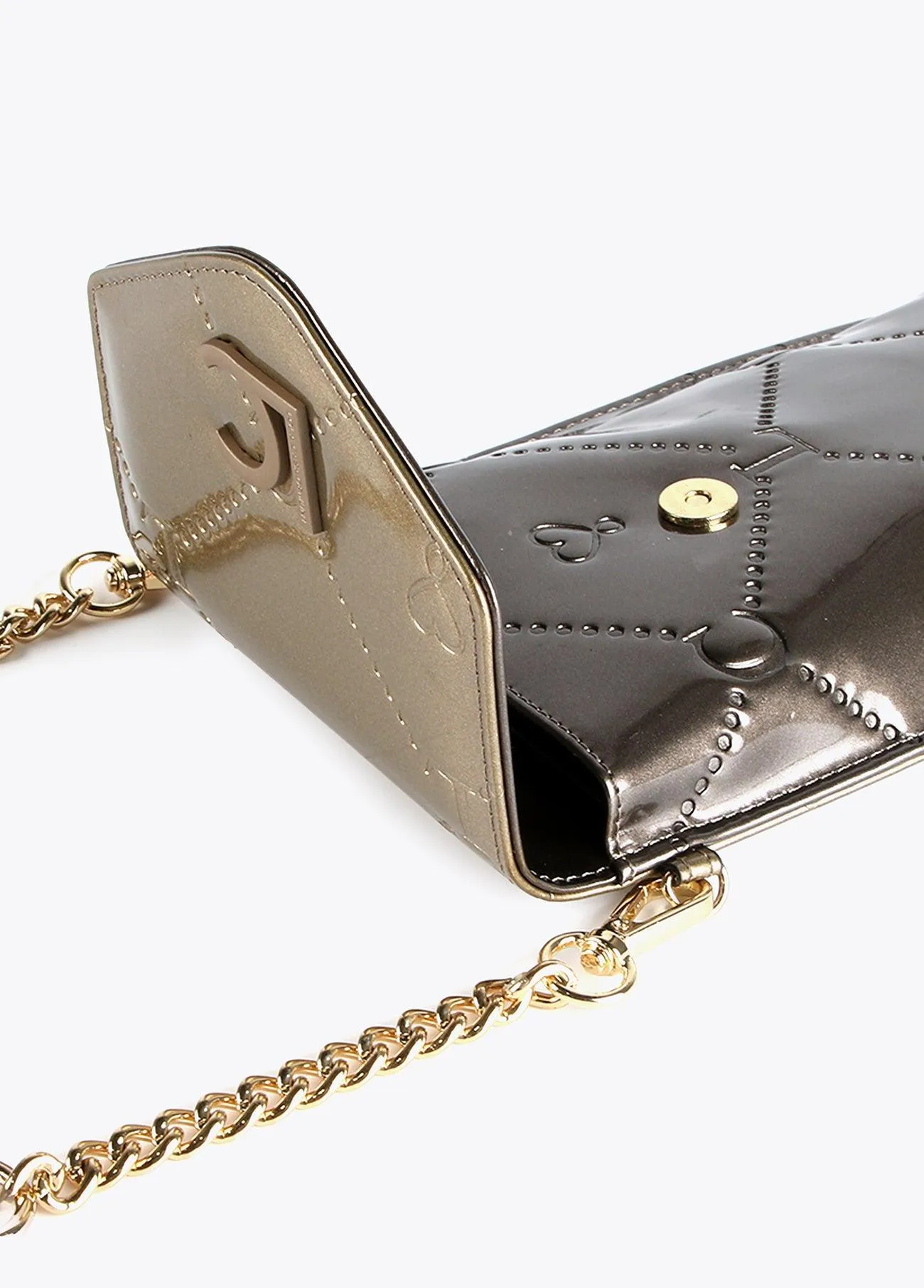 Mini patent leather mobile phone bag