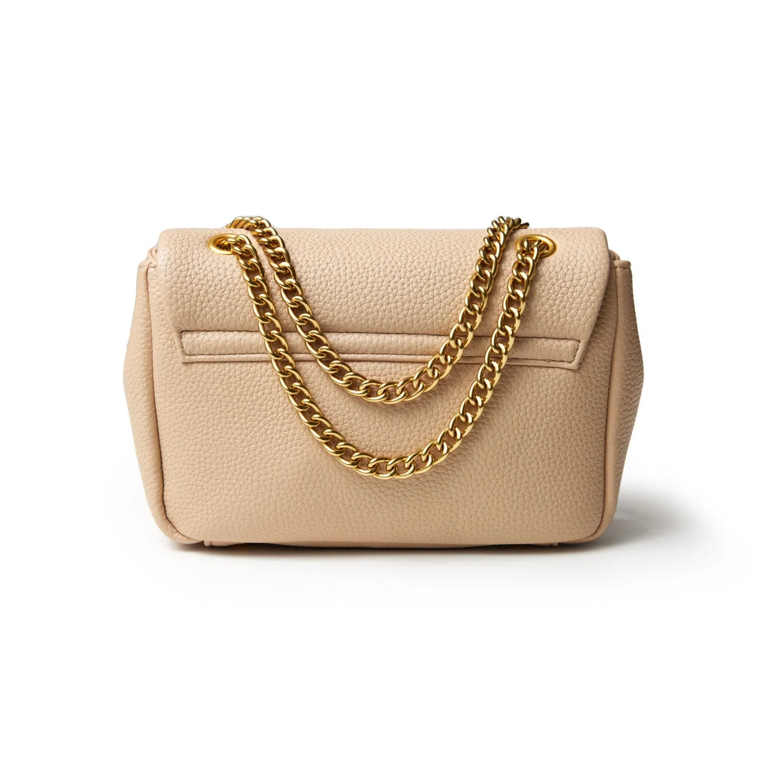 MINI PEBBLE FLAP BAG - NUDE