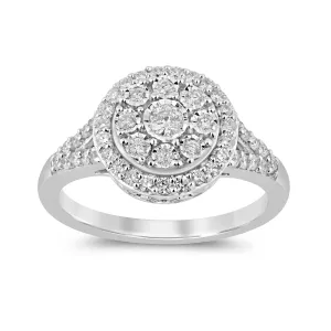 Miracle Surround Halo Ring with 1/2ct of Diamonds in 9ct White Gold