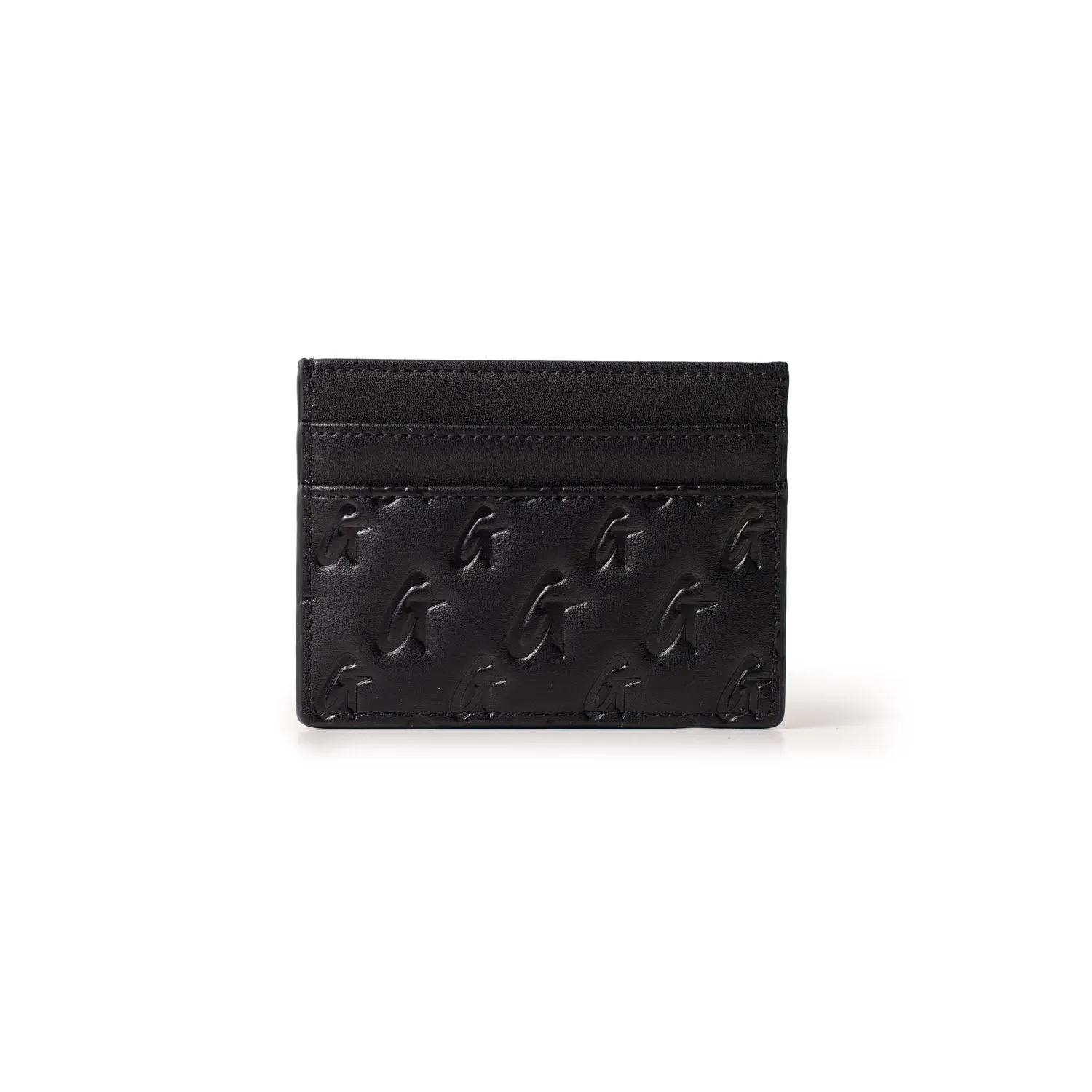 MONOGRAM GUNMETAL CARD HOLDER - BLACK