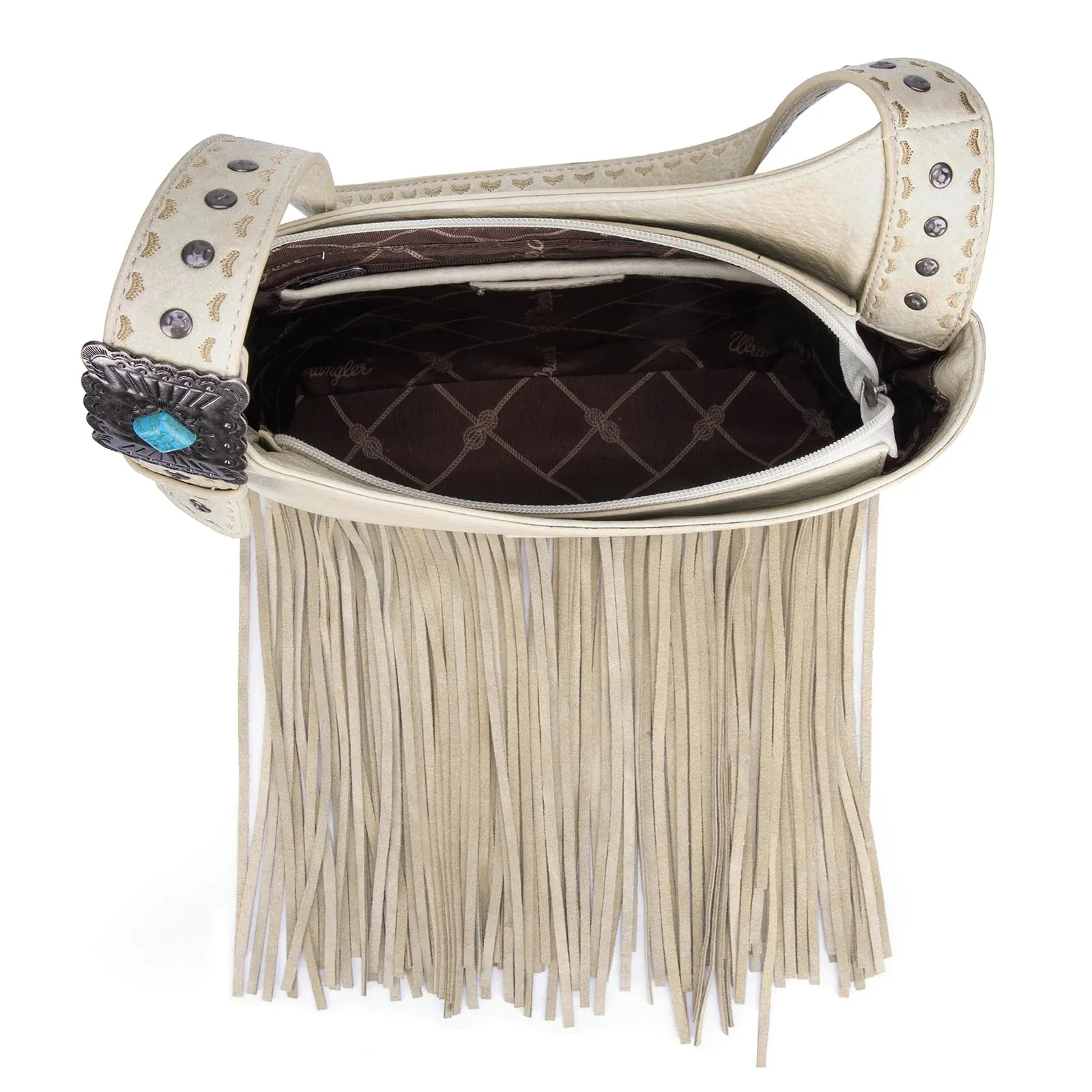 Montana West Turquoise Stone Concho Fringe Hobo Bag