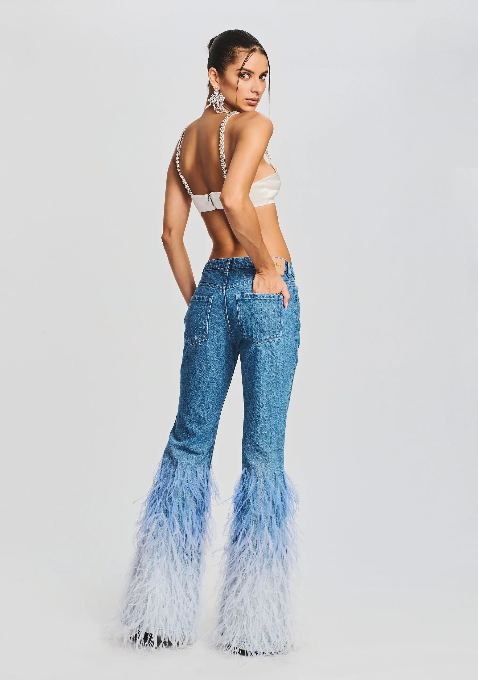 Moore Mid Rise Flare Feather Jean