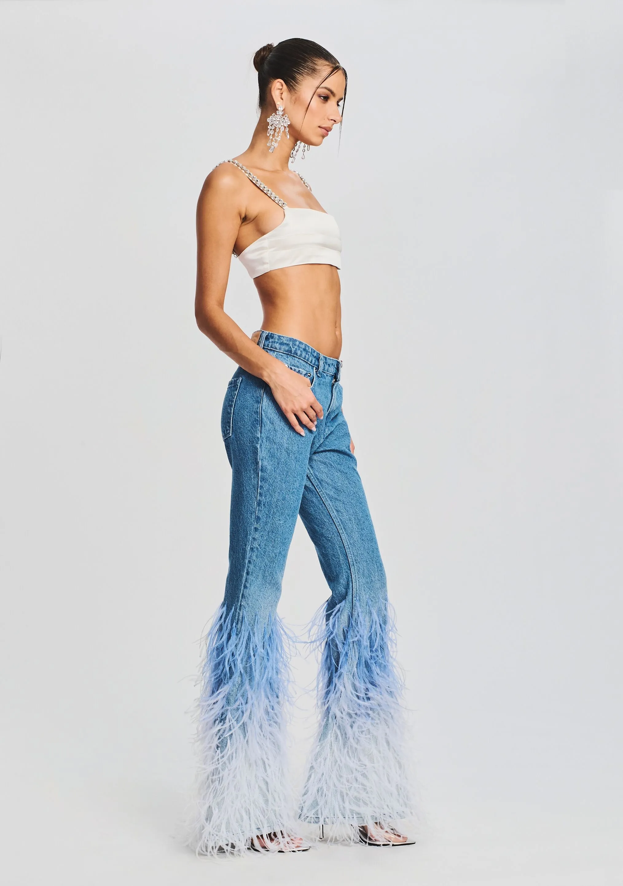 Moore Mid Rise Flare Feather Jean