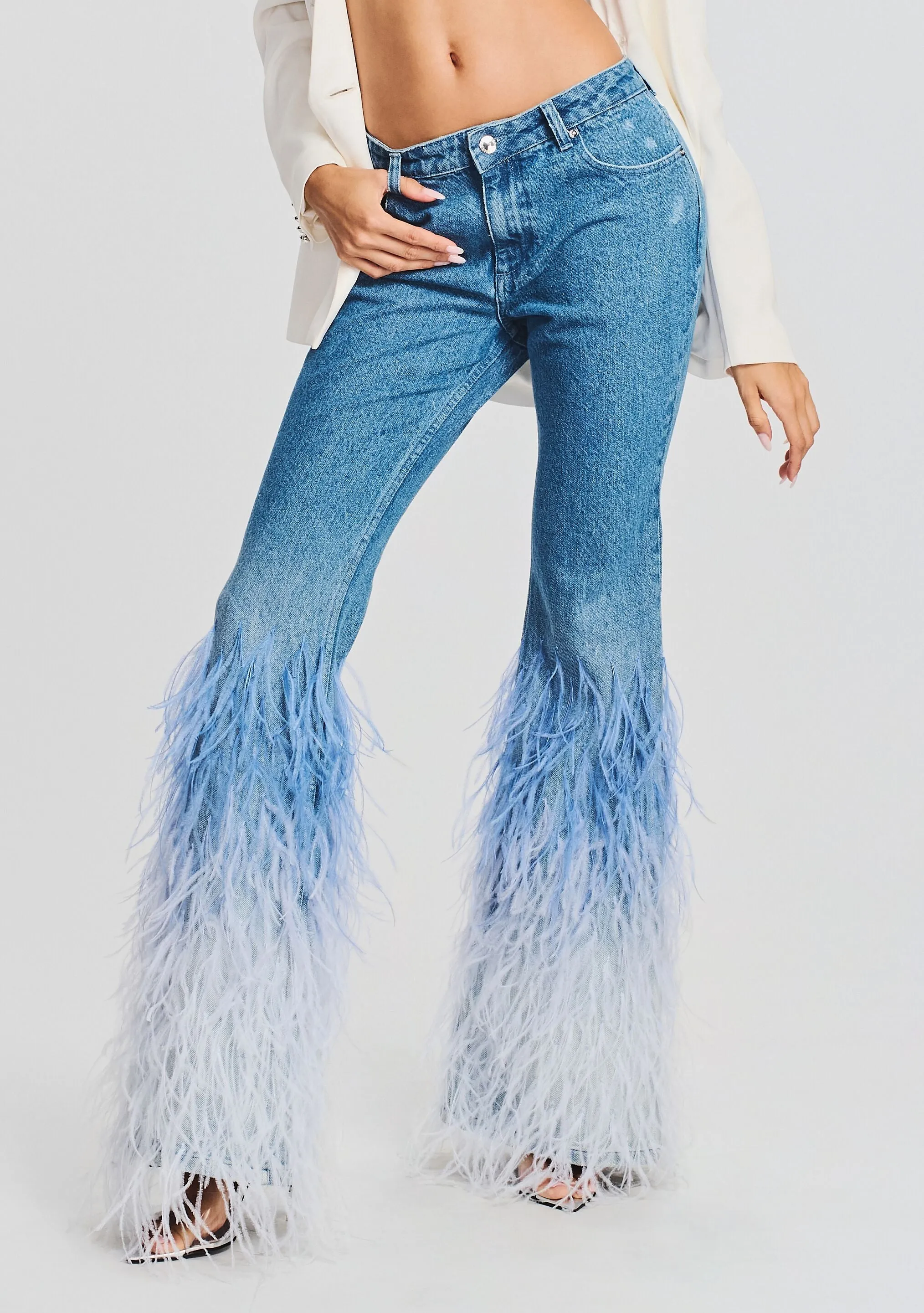 Moore Mid Rise Flare Feather Jean