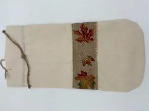 Muslin Gift Bag with Leaf Trim