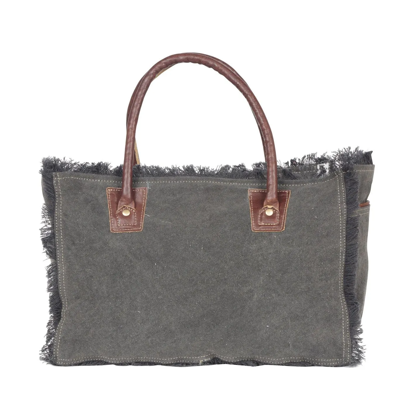 Myra Bag Ladies Articulate Floral Embossed Canvas & Hairon Bag S-4399