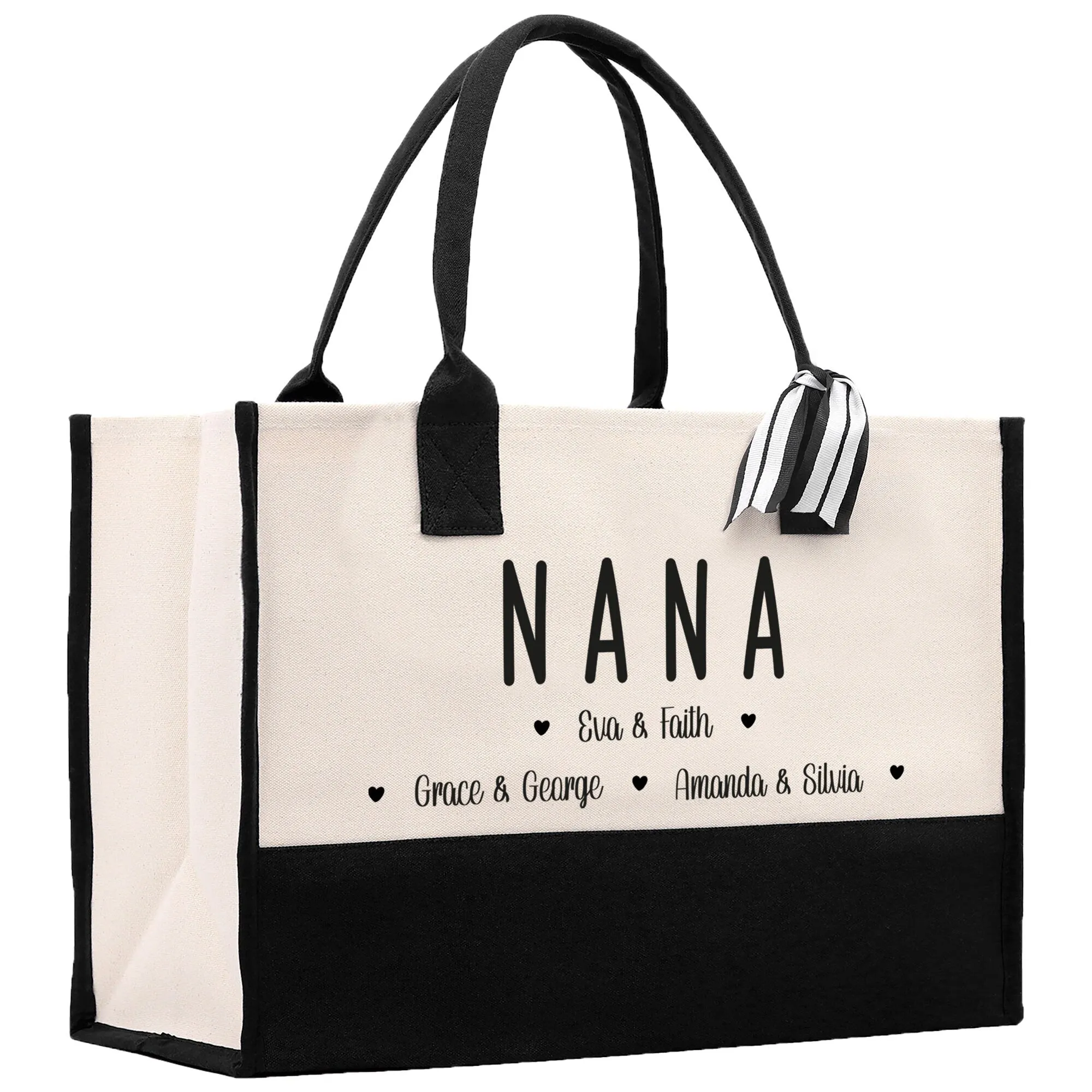 Nana Grandchild Kids Names Custom Grandma Tote Bag Grandma's Getaway Bag Gigi Bag Personalized Grandma Gift Bag Shopping Bag Mother Day Gift