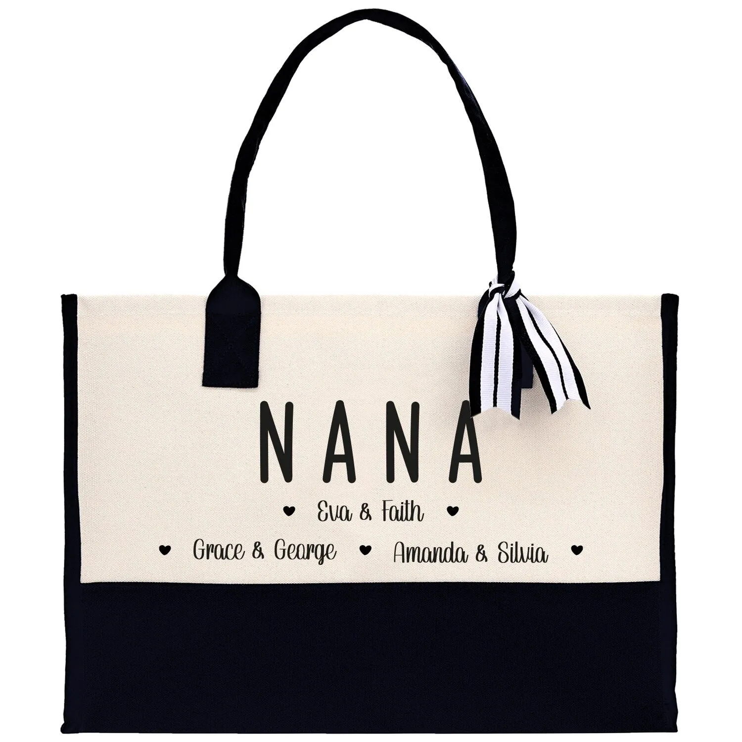 Nana Grandchild Kids Names Custom Grandma Tote Bag Grandma's Getaway Bag Gigi Bag Personalized Grandma Gift Bag Shopping Bag Mother Day Gift