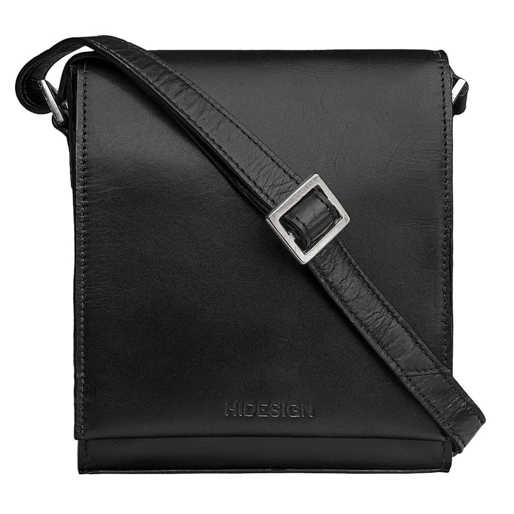 Nico Leather Cross Body in Black