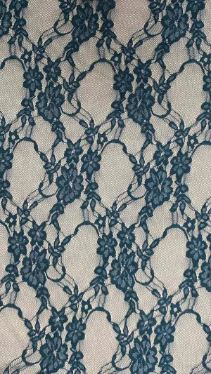 NYLON FLORAL STRETCHED LACE KNIT<br><h6>24A-TEAL<br>LACE3-DT**</h6>