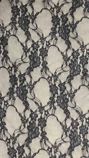 NYLON FLORAL STRETCHED LACE KNIT<br><h6>47-CHARCOAL<br>LACE3-DT**</h6>