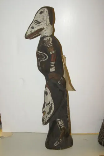 Older Rare Polychrome Tribal Cult Yamuk Bird Ancestor Spirit Figure Sepik 31A7