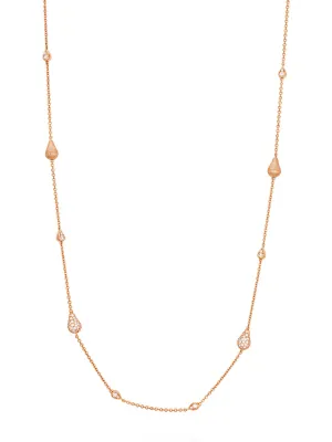 Orchard Long Multi Charm Rose Gold Necklace