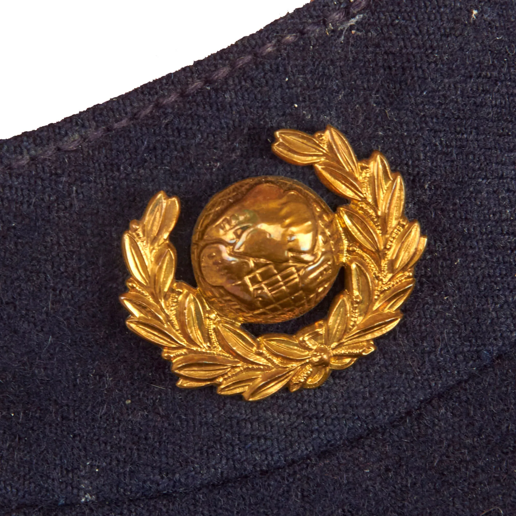 Original British Early 20th Century Named Royal Marines Light Infantry Plymouth Division Dress Blue Tunic With Cap and Service Information