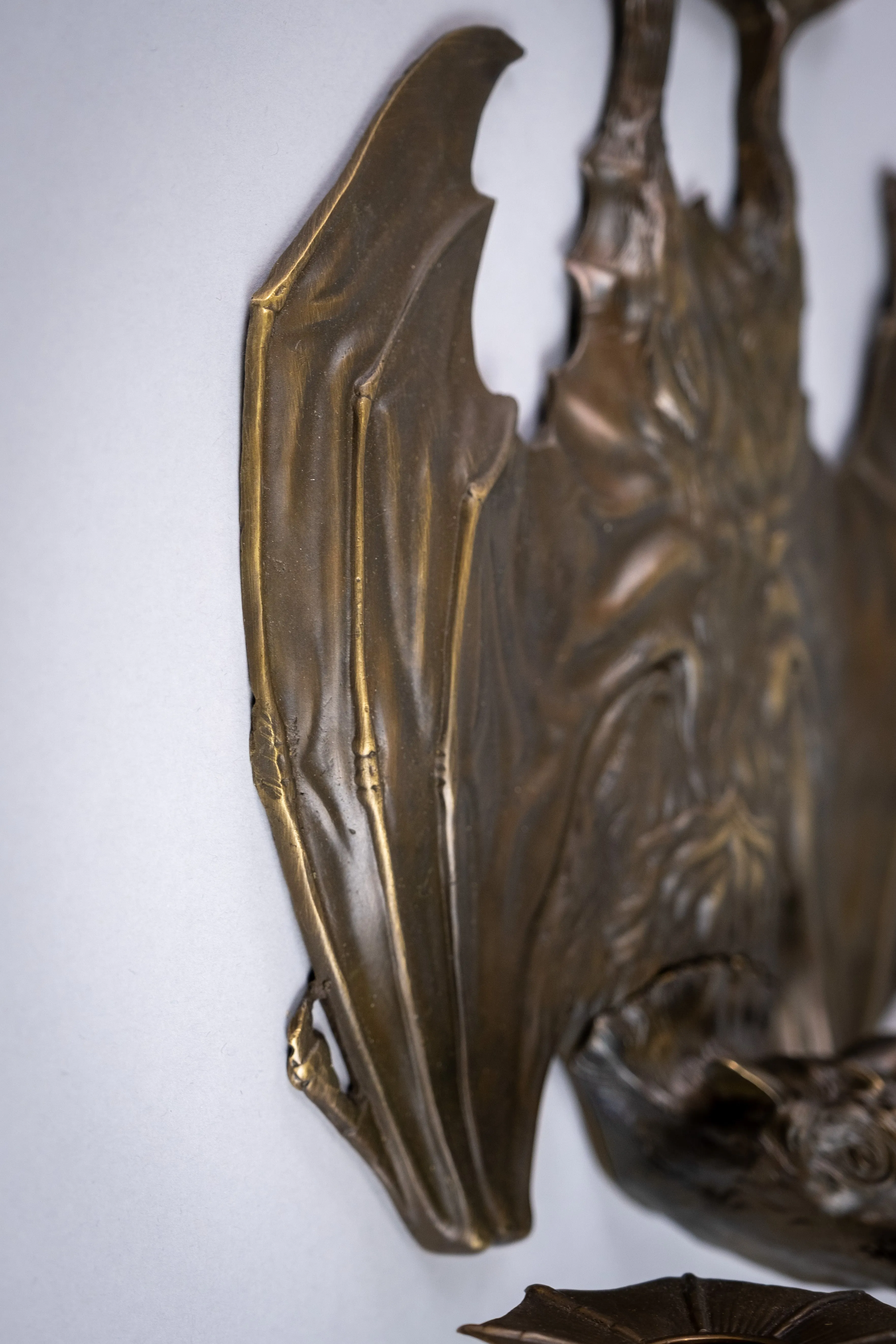 Pair Of Bronze Bat Wall Sconces After William Tonks & Sons For Liberty's.