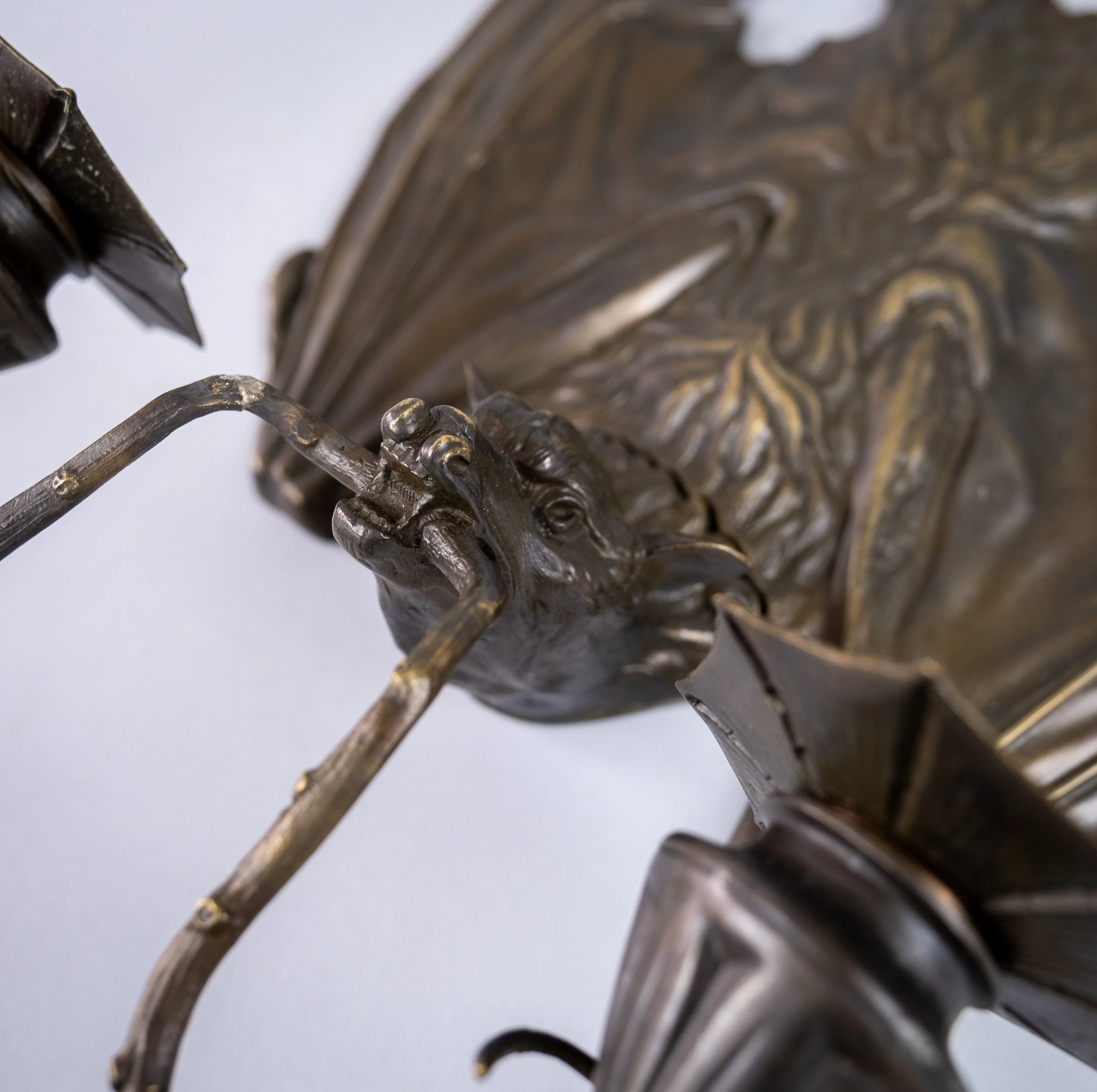 Pair Of Bronze Bat Wall Sconces After William Tonks & Sons For Liberty's.