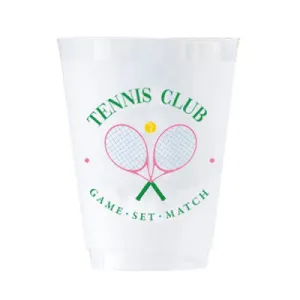 Party Cups - Frosted - Tennis Club - Set 8