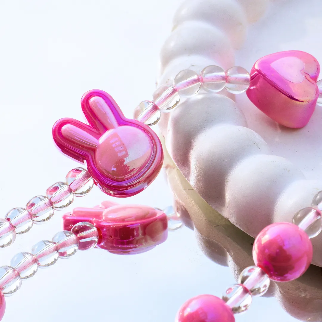 Pink Honey Bunny Korean Phone Charm