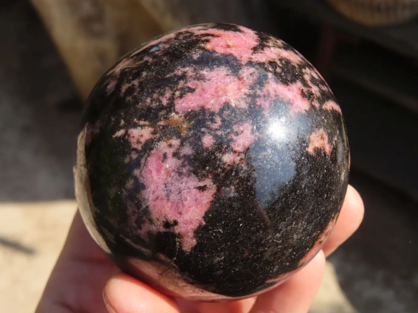 Polished Rhodonite Spheres x 2 From Ambindavato, Madagascar