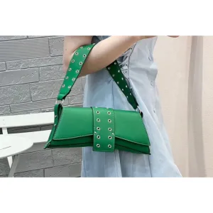 Portable Leather Flap Handbag