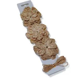 Raffia Flower Gift Topper, set of 3