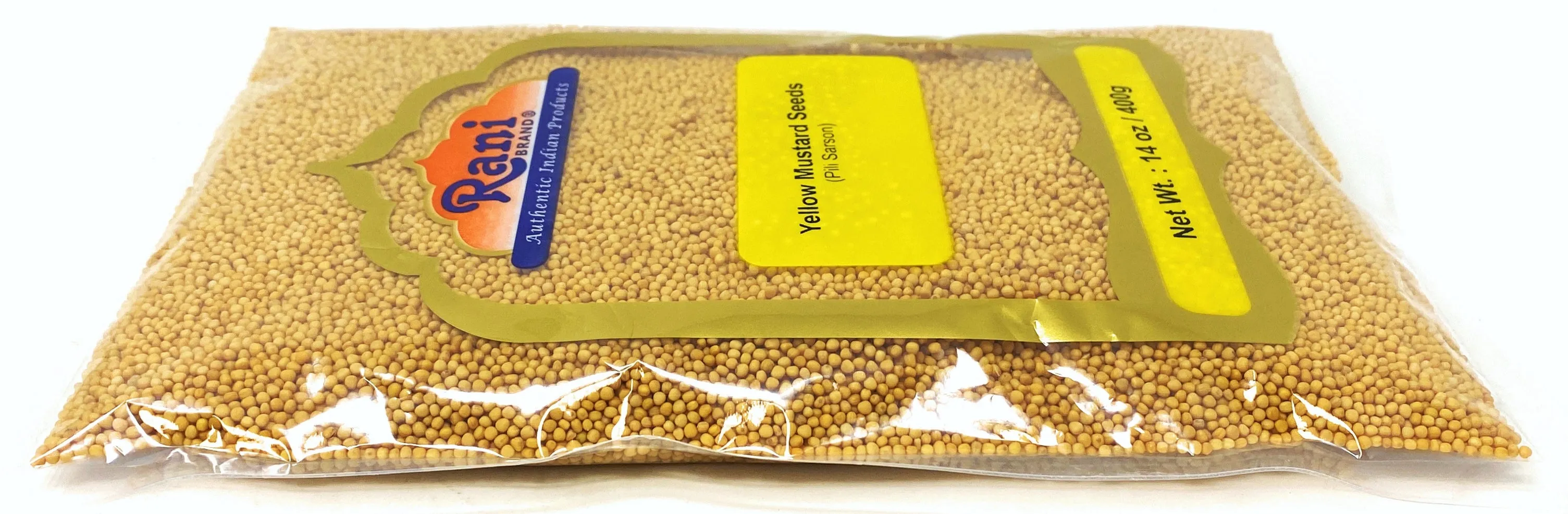 Rani Yellow Mustard Seeds Whole Spice 14oz (400g) ~ All Natural | Vegan | Gluten Friendly | NON-GMO | Indian Origin