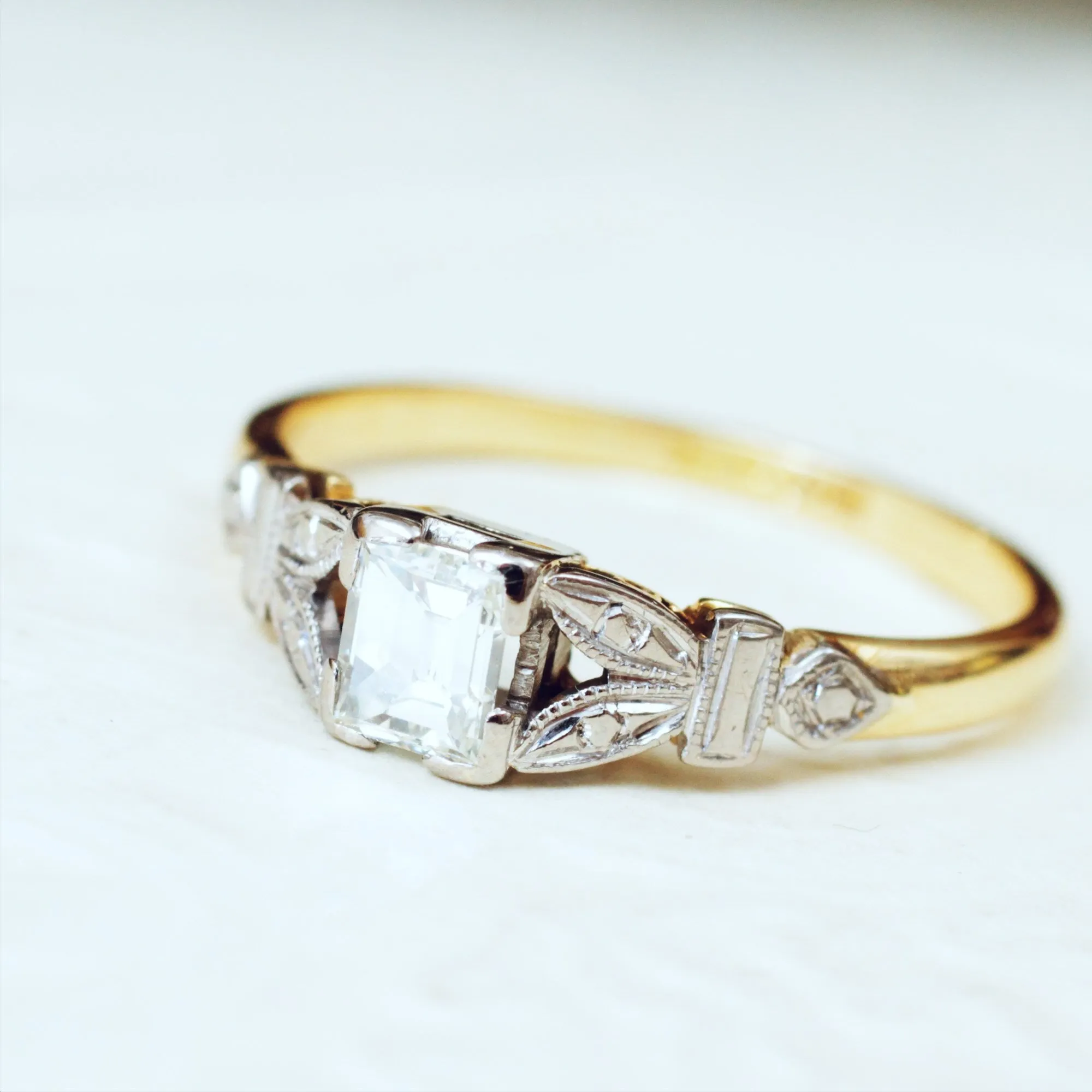 Rare Cut Vintage Diamond Solitaire Engagement Ring