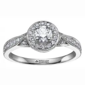 Round Halo Solitaire .50ct