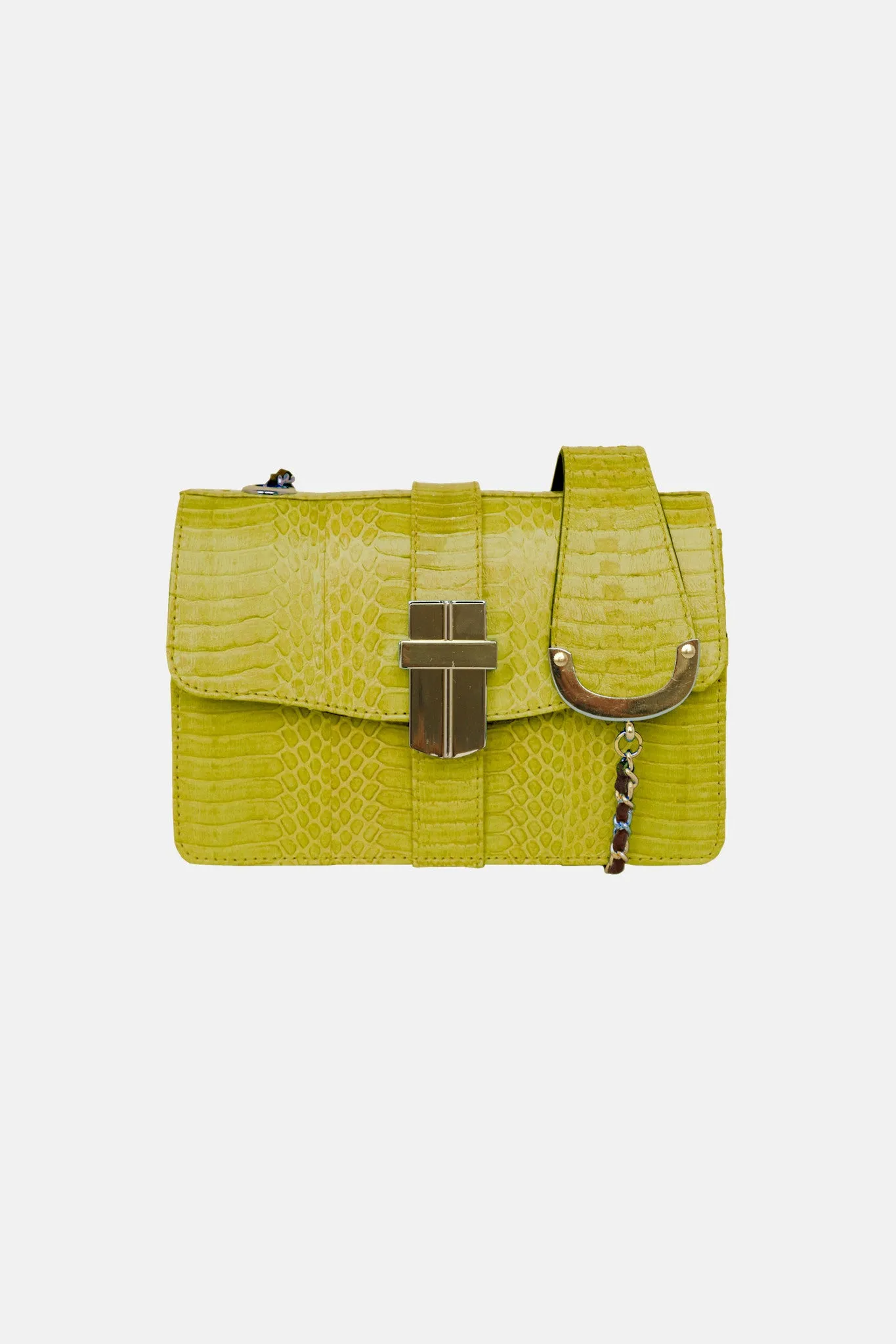 SAMAYA MINI BOX BAG IN CHARTREUSE SNAKESKIN