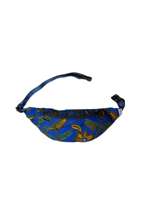 Seye Waistbag - Blue leaftrail African Ankara Wax Cotton Print - 16