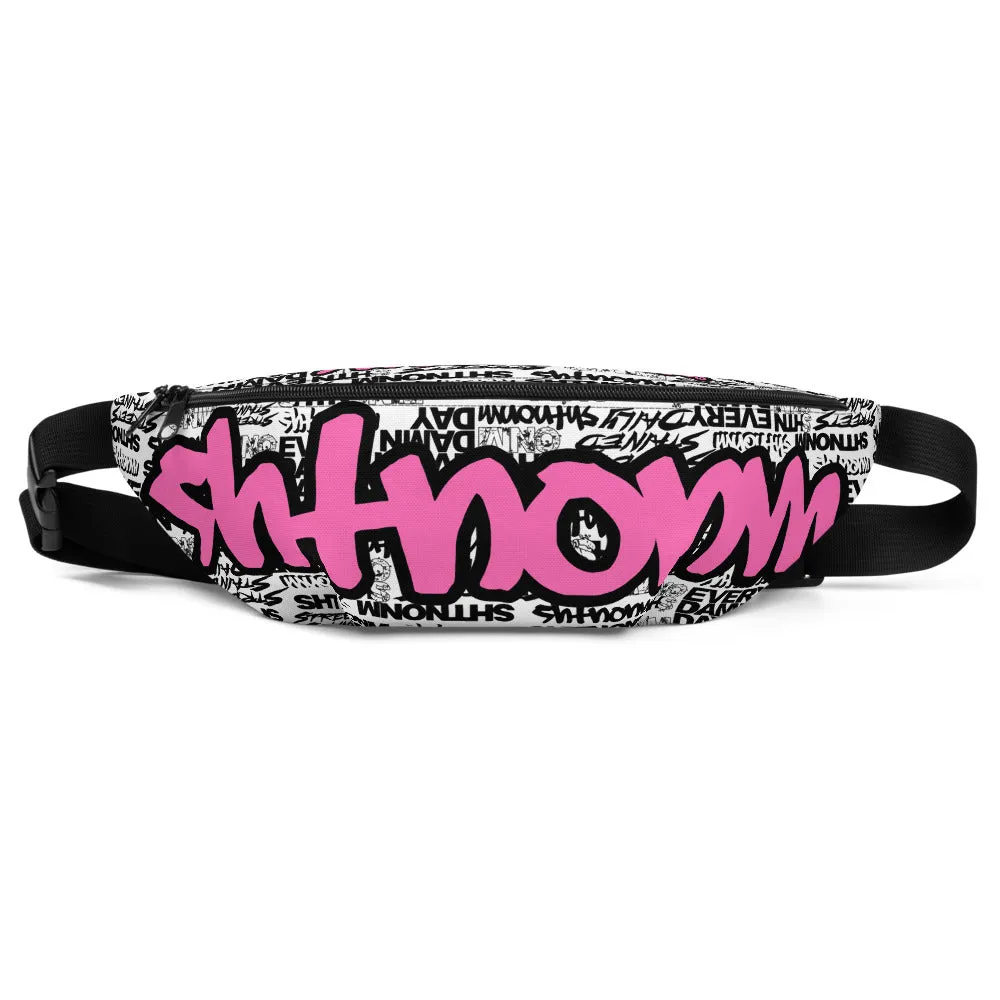 SHTNONM - White Fanny Pack (Hot Pink)