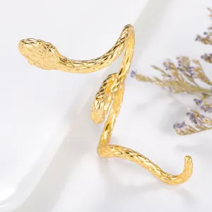 Snake Shape Resizable Two Finger Ring