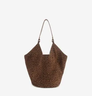 Sook Stainable - Suede Leather Big Size Bucket Shape Tote Bag